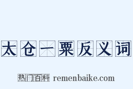 太仓一粟反义词是什么意思的图片